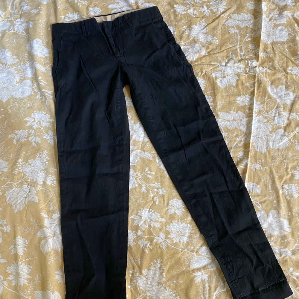 Vince Black Linen Cotton Slacks Pants - 2